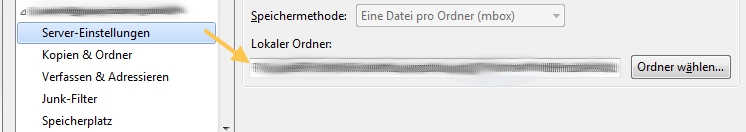 Thunderbird Profil-Ordner finden