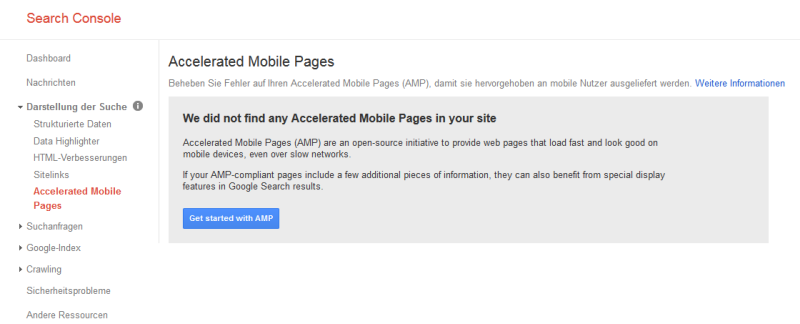 Accelerated Mobile Pages - Search Console Test