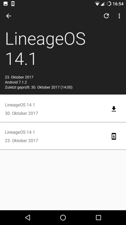 LineageOS Update: Download starten